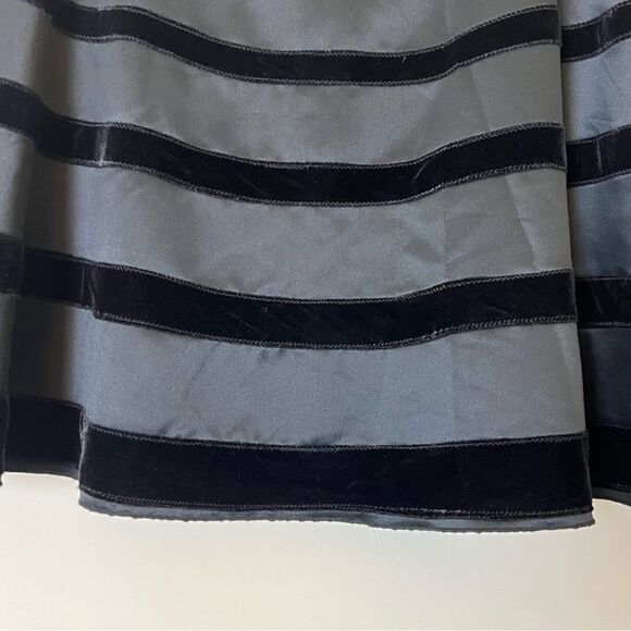 Behnaz Sarafpour for Target Black Velvet and Satin Stripe Circle Skirt, Large - Picture 3 of 10